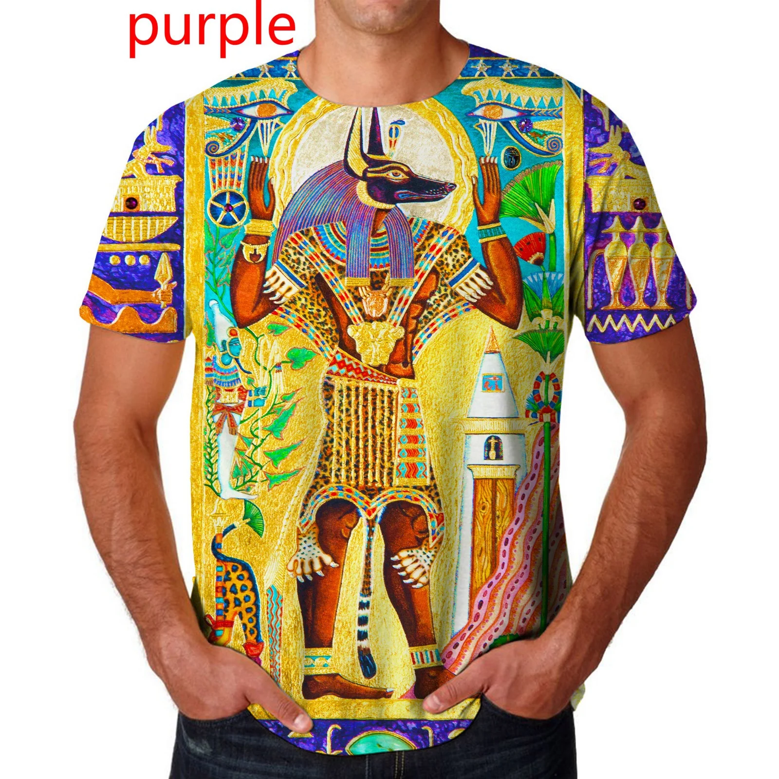 2021 Newest Ancient Egypt Harajuku Pharaoh Anubis 3d Printed T Shirt Casual Retro Culture Tee Funny Short Sleeve Tops