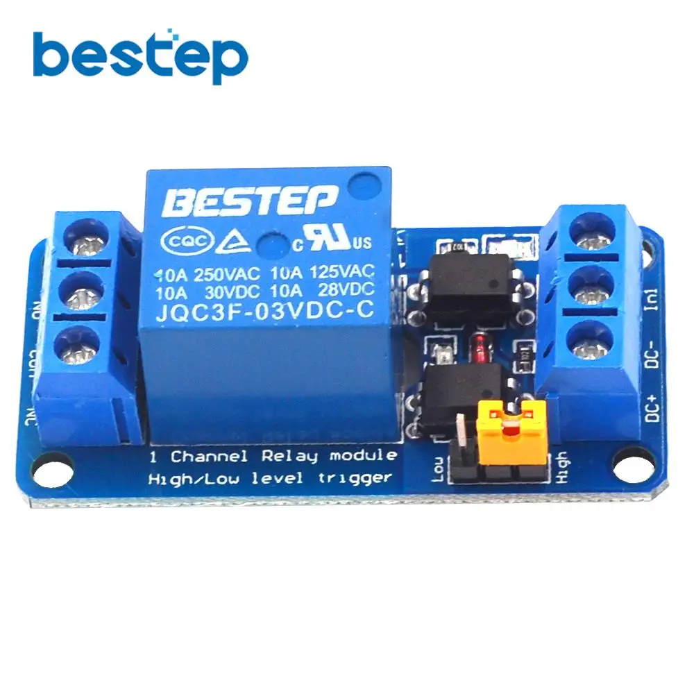 3.3V 5V 12V 24V 1 Channel Relay Module support High and Low Level with Optocoupler Relay Output 1 way Relay Module for Arduino