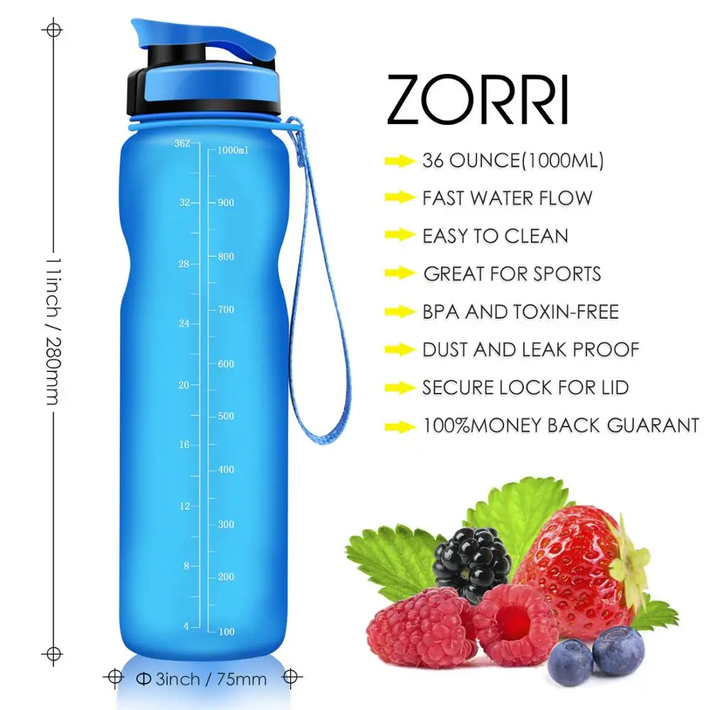 ZORRI Creative Sports Water Bottles Camping Tour Drinking Shaker Bottle for Water Thermos Outdoor Water Bottle With Handle