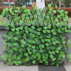 VIP decoración de valla de jardín, madera de privacidad con hoja verde Artificial, extensión retráctil, cercado para patio, decoración del hogar