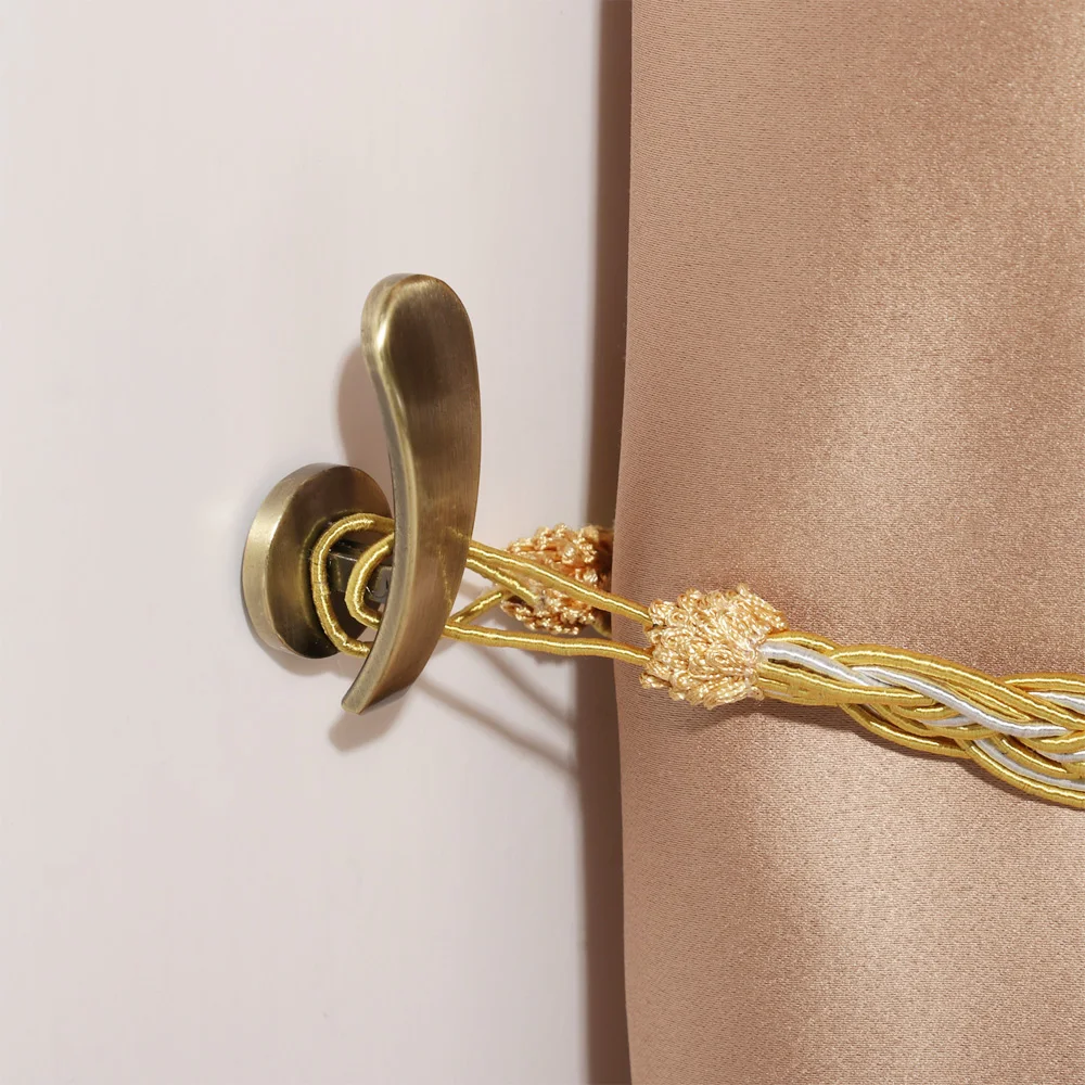 2 sztuk nowoczesny wieszak ścienny zamontowany metalowe haki uchwyt kurtyny Holdback dekoracyjne draperia kurtyna poliestrowa akcesoria Home Decor