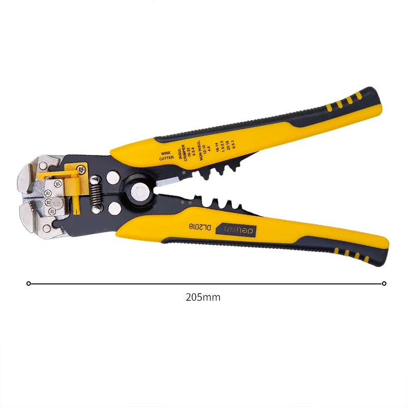 deli Crimper Cable Cutter Automatic Wire Stripper Multifunctional Stripping Tools Adjustable Crimping Pliers Terminal 0.2-6.0mm2