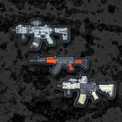 Q Version Armed PVC Patch MK18 SIG MCX 81-1 Guns Tactical Armband Badge for Clothes Backpack Appliques Decoration
