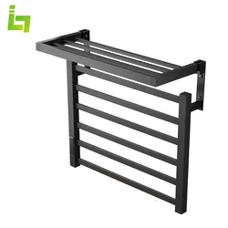 Black Electric Heating Towel Rack Can Heat Digital Display Can Dry Bathroom Self Energy Saving