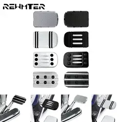 Motorcycle CNC Large Brake Pedal Pad Cover Black/Chrome Footpegs Footrest Pedal For Harley Softail Touring Dyna Road King Glide