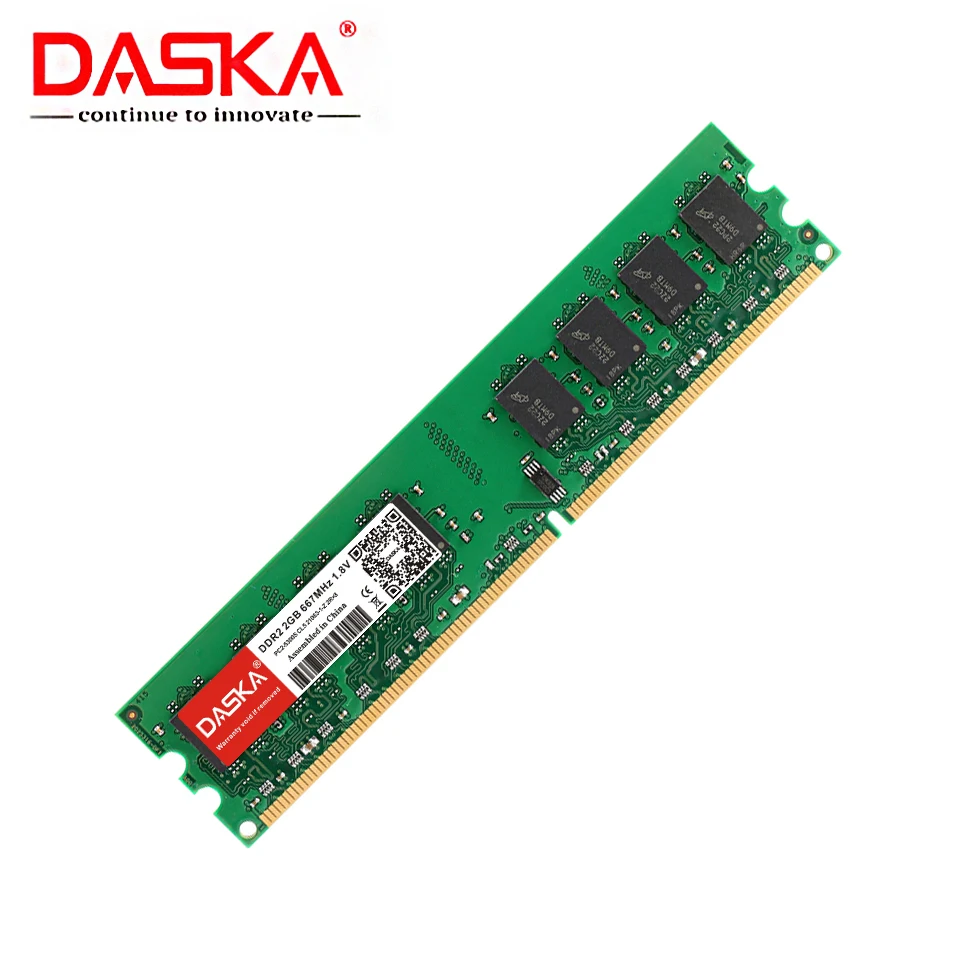 DASKA Desktop PC RAMs DDR2 1G 667MHz PC2-5300s 800MHz DIMM Non-ECC 240-Pin 1.8V For Intel Computer Memory