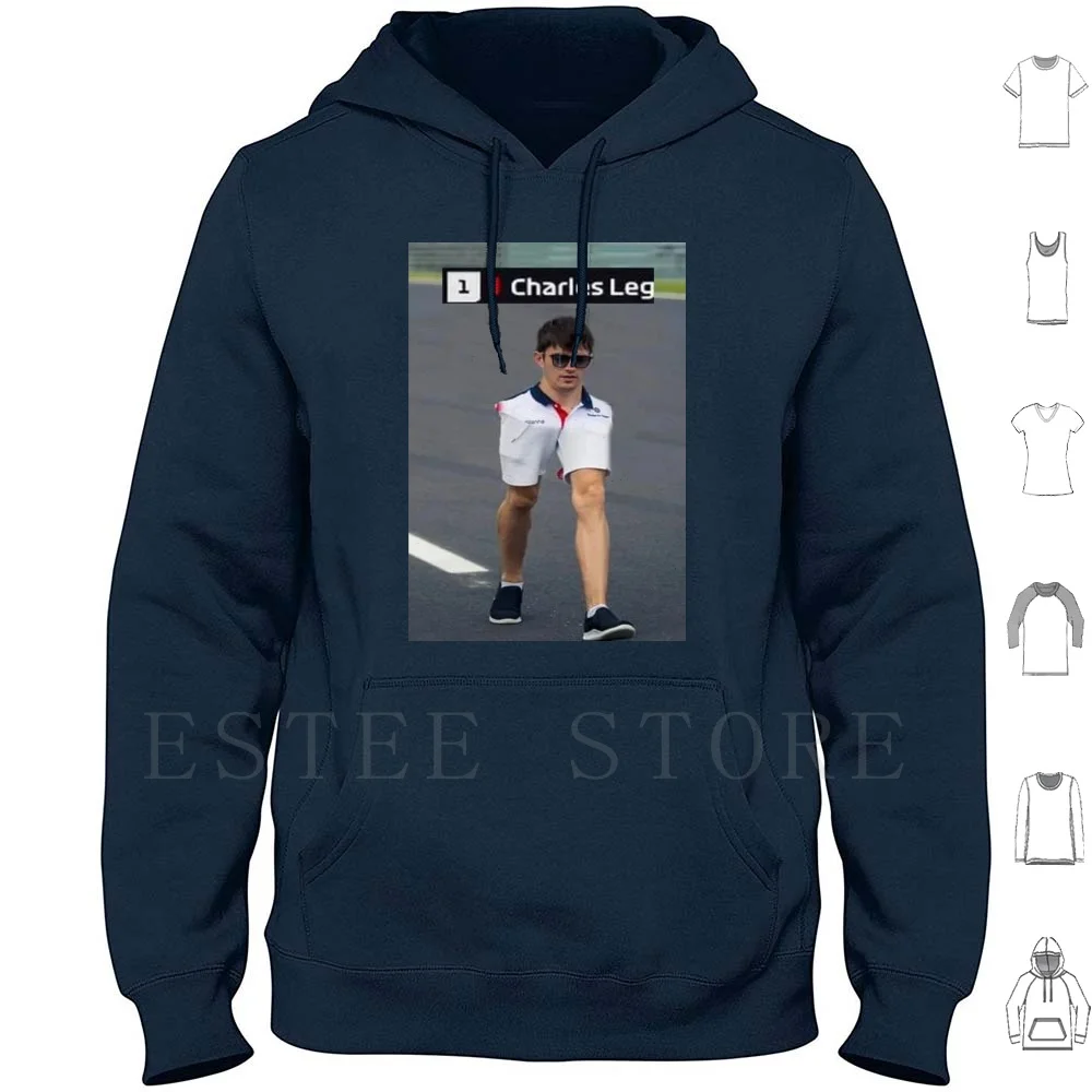 Leg Leclerc Sauber Sudaderas con capucha Manga larga Leclerc Leg Tifosi Monza Italia Monaco Meme Sbinalla Pronto