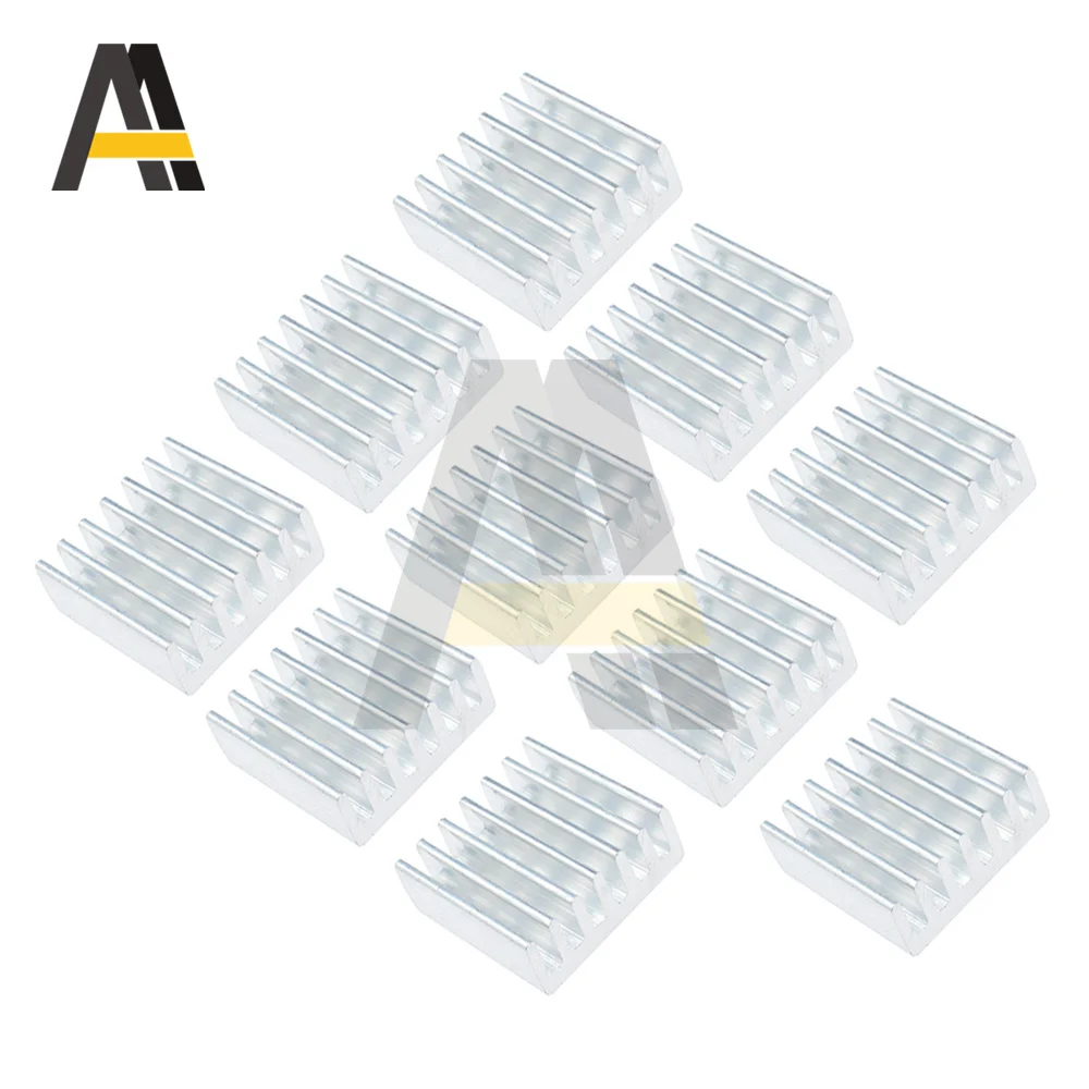 Disipador de calor de aluminio para ordenador, Enfriador de 14x14x6mm, 11x11x5mm, 8,8x8,8x5mm, 20x14x6mm para varias disipación de calor Pi, 10 unidades por lote