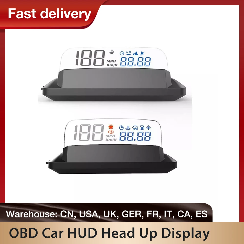 

Автомобильный HUD Дисплей OBD электроники головой вверх Дисплей автомобилей аварийная Предупреждение GPS Спидометр OBD + GPS головой вверх Дисплей