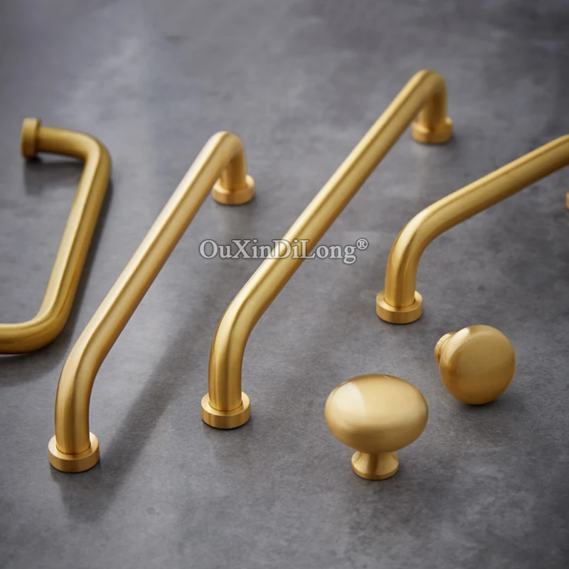 

10PCS European Solid Brass Cabinet Door Handles Cupboard Wardrobe Drawer Kithen Bookcase TV Wine Cabinet Pulls Handles & Knobs