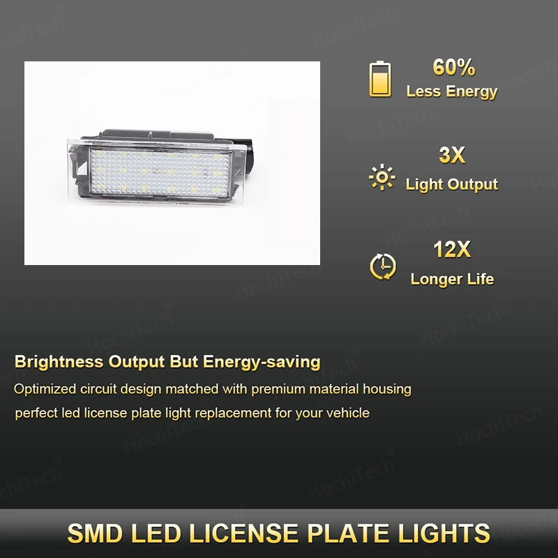 For Renault Megane 2 Clio Laguna 2 Megane 3 Twingo Master Velsatis Car LED License Plate Light SMD 3528