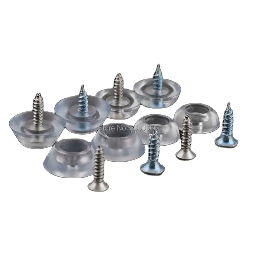 

17mm Diameter Transparent Silicone Pad Anti-slip Washer With M3x16mm Steel Countersunk Self Tapping Screw For Furniture Foot