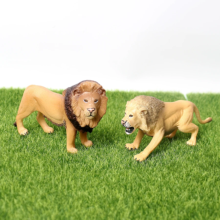 Simulated Plastic Wild Animals Model Africa Lion,Congo Lion, Cape Lion Action Figure for Collection Science Educational Figurine