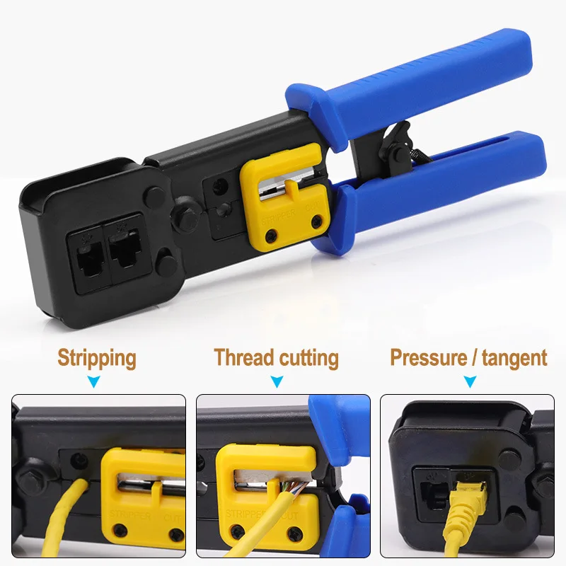 NEW EZ rj45 crimper RJ45 Crimping Tool Hand Network Tool kit for cat6 cat5 cat5e rj45 rj11 connector 8P 6P Cable Wires plier
