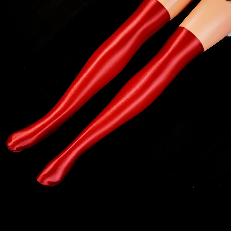 Satin Glossy Silky Knee High Socks Sexy Women Long Sock Japanese Over Knee Socks Oil Shiny Smooth Knee-length Stockings