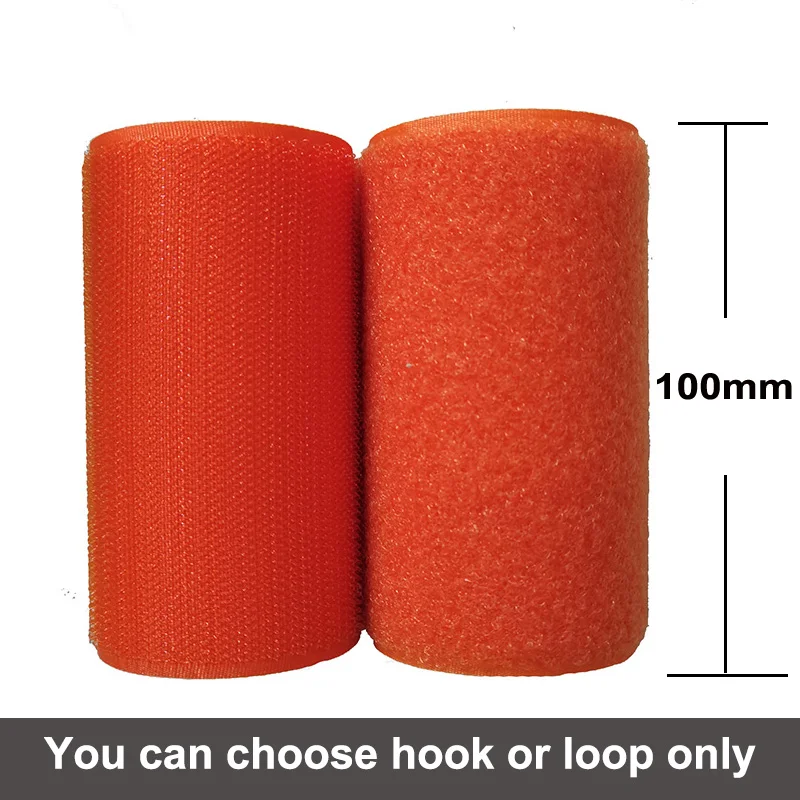 10cm Width orange nylon no self adhesive tape hook loop magic fastener tape sewing magic sticker strip cloth stick tape