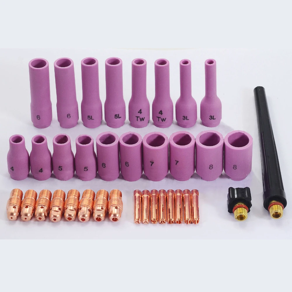 

TIG KIT Alumina Nozzles Collet Bodies Back Cap Fit TIG WP SR PDA DB 9 20 25 36PK