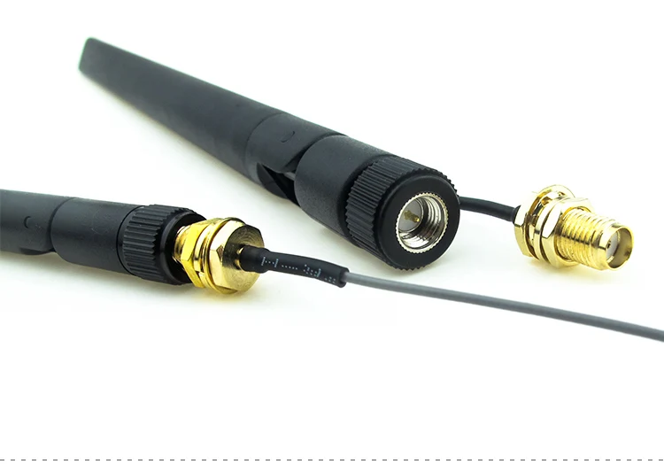 2 Stück externe 2,4-GHz-WLAN-Antenne mit Kabel, U.FL- und IPEX-Anschluss für 2,4-GHz-WLAN- und Bluetooth-Module, inklusive Anschlusskabel. – Detail 4