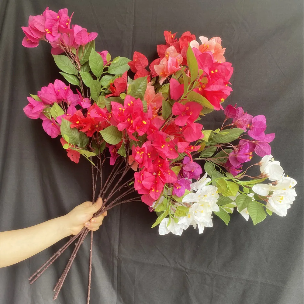 10pcs Silk Bougainvillea Glabra Artificial Bougainvillea Spectabilis Flower Branches