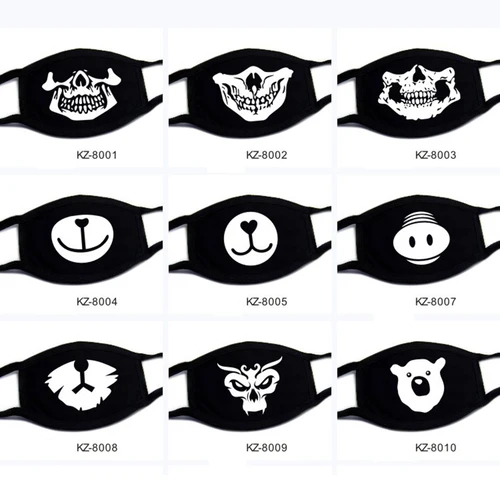 Imagen 2 del producto Nuevo diseño de Anime hombres mujeres máscara de invierno lindo dientes sonrisa calavera oso creativo algodón fresco viaje boca máscara decorativa polvo