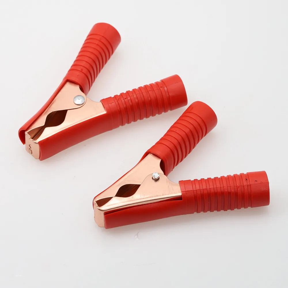 Pinzas de cocodrilo para coche, pinzas de batería, color rojo y negro, 100A, 2 unidades