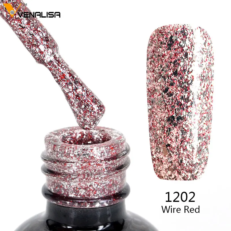 Venalisa 12ml Nagelkunst-Gel-Lack Super Glänzender Diamant-Glitter Pailletten-Sternenhimmel Platin-Emaille für Perfekte Maniküre – Detail 7