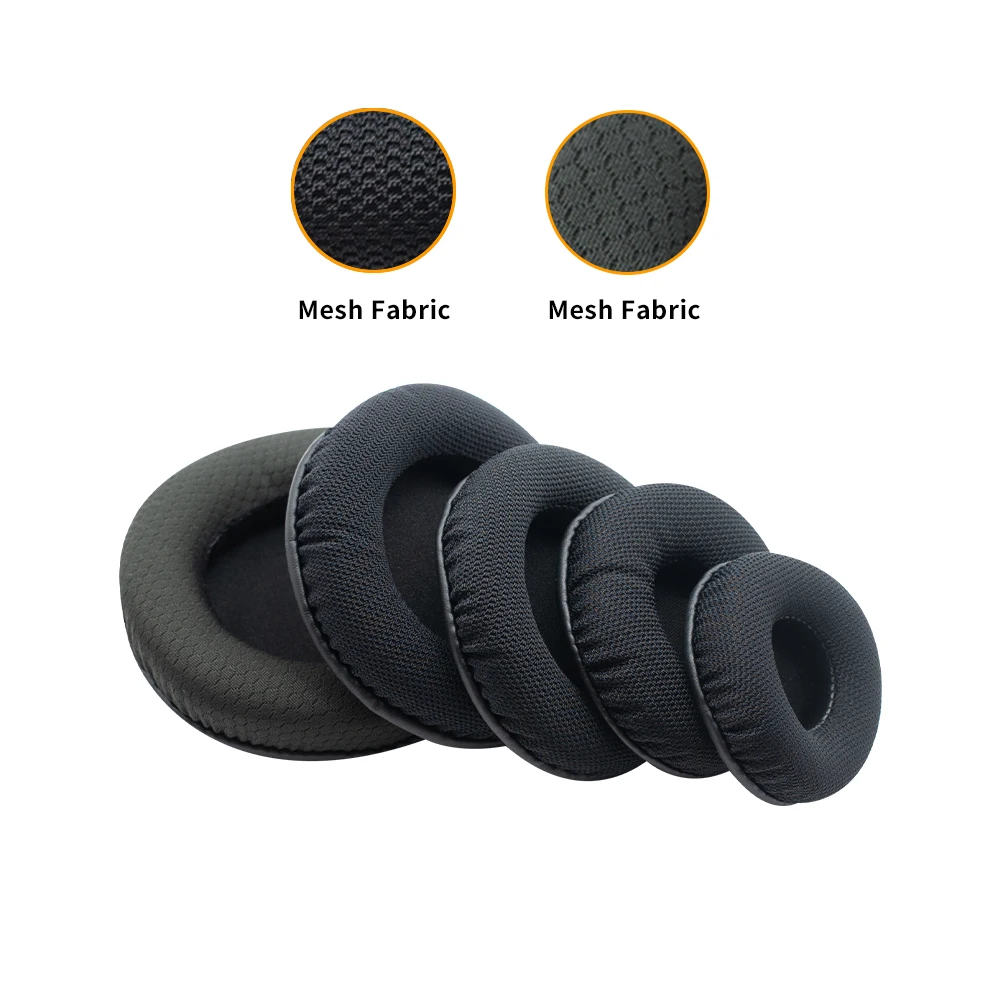 1 Pair Round 6CM-10CM Ear Cushion Earphone Pads Black Mesh Foam Headphones Repair Accessories Earmuffs