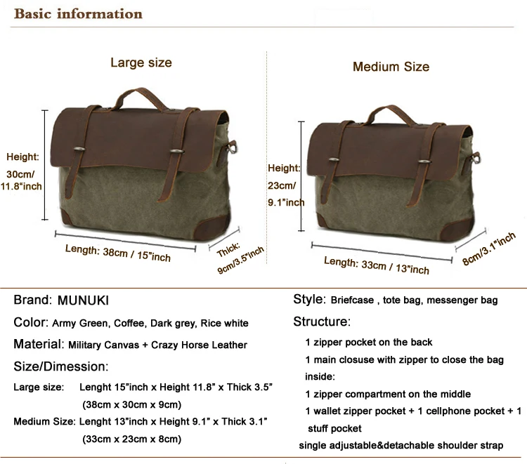 Vintage Military Canvas Messenger Bag Men Crossbody Bag canvas Shoulder bag men Tote Handbag Briefcase M404