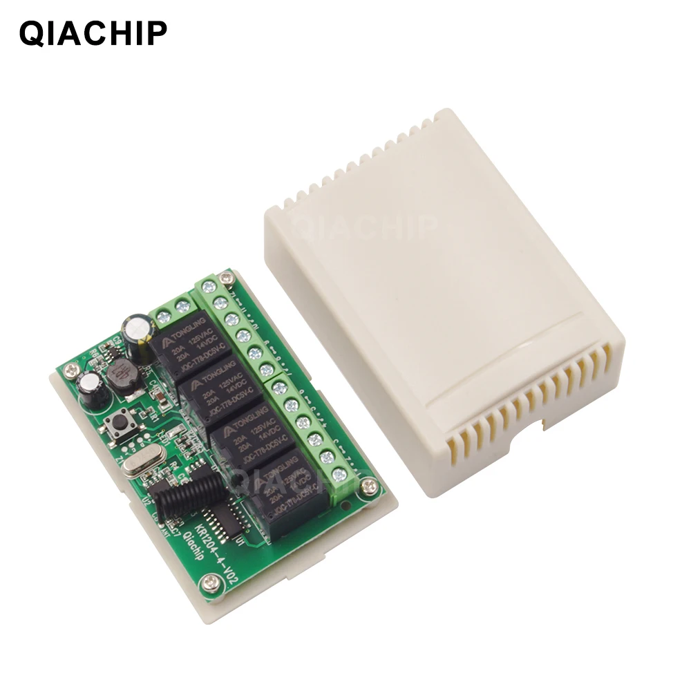 433MHz Receiver Module Wireless Remote Control Switch Motor Controller DC 6V 12V 24V 30V 4 Gangs Relay