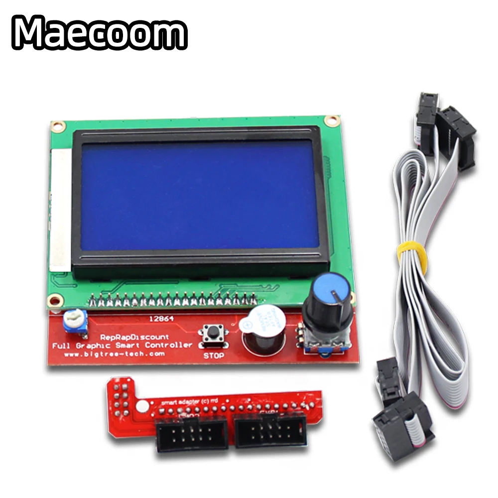 Painel de controle LCD para impressora 3d, tela lcd, placa de controle, controlador inteligente, controlador, ramps1.4 + switch board + cabo lcd, 2004, lcd12864