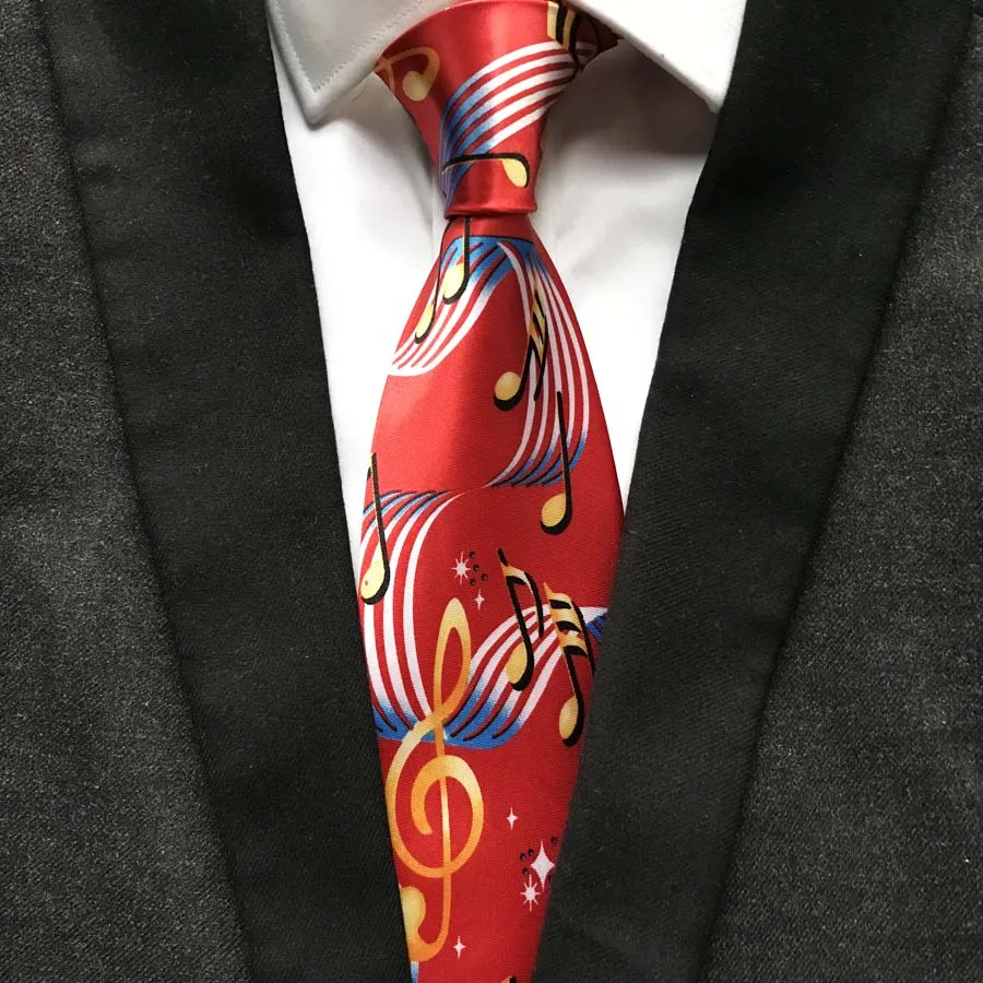 New Designer Musial Theme Ties Music Notes Neckties Gravata for Church Choir Men Concert Party Necktie