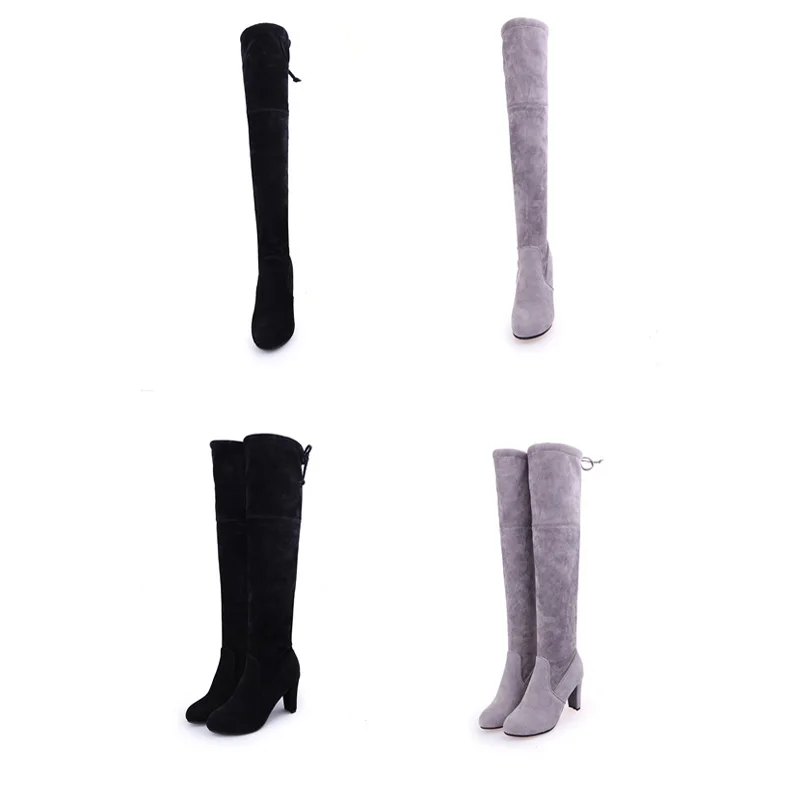 Big Size 35-43 Winter Over The Knee Boots Women Stretch Thigh High Sexy Woman Shoes Long Bota Feminina zapatos de mujer WSH3443