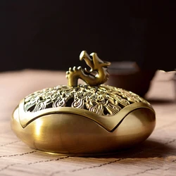 1PC Delicate Bronze Ruyi Plate Copper Incense Burner Stick Holder Zen Garden Temples Studios Home Decor Comfort Incense Burner