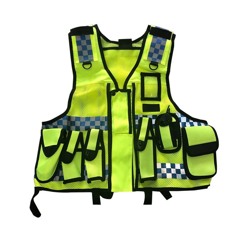 NEW Tactic Security Patrol Vest Hi Viz Yellow Industry Door Staff Workwear Safety Clothing High Visibility Night Reflective Safe