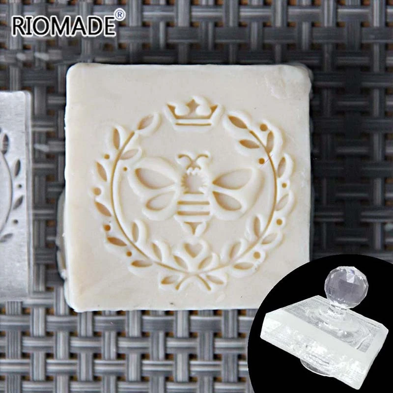 Queen Honey Handmade Soap Stamp Bee Pattern Diy Natural Soap Making Stamp Tool Transparent  Soap Chapter Custom Gift EZ0198MF