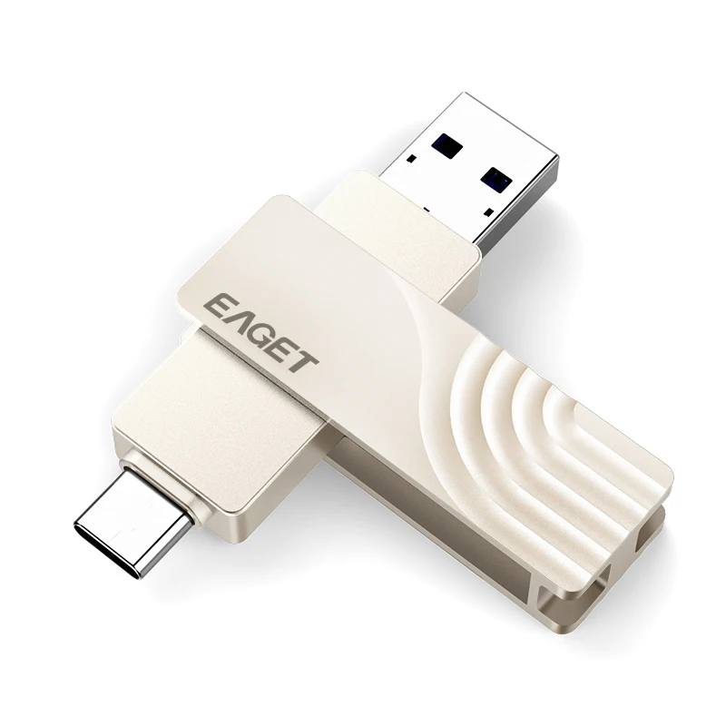 EAGET CF30 USBแฟลชไดรฟ์128G OTGโลหะUSB 3.0ไดรฟ์ปากกาKey 64GBประเภทC3.1ความเร็วสูงpendrive Mini Flash Drive Memory Stick