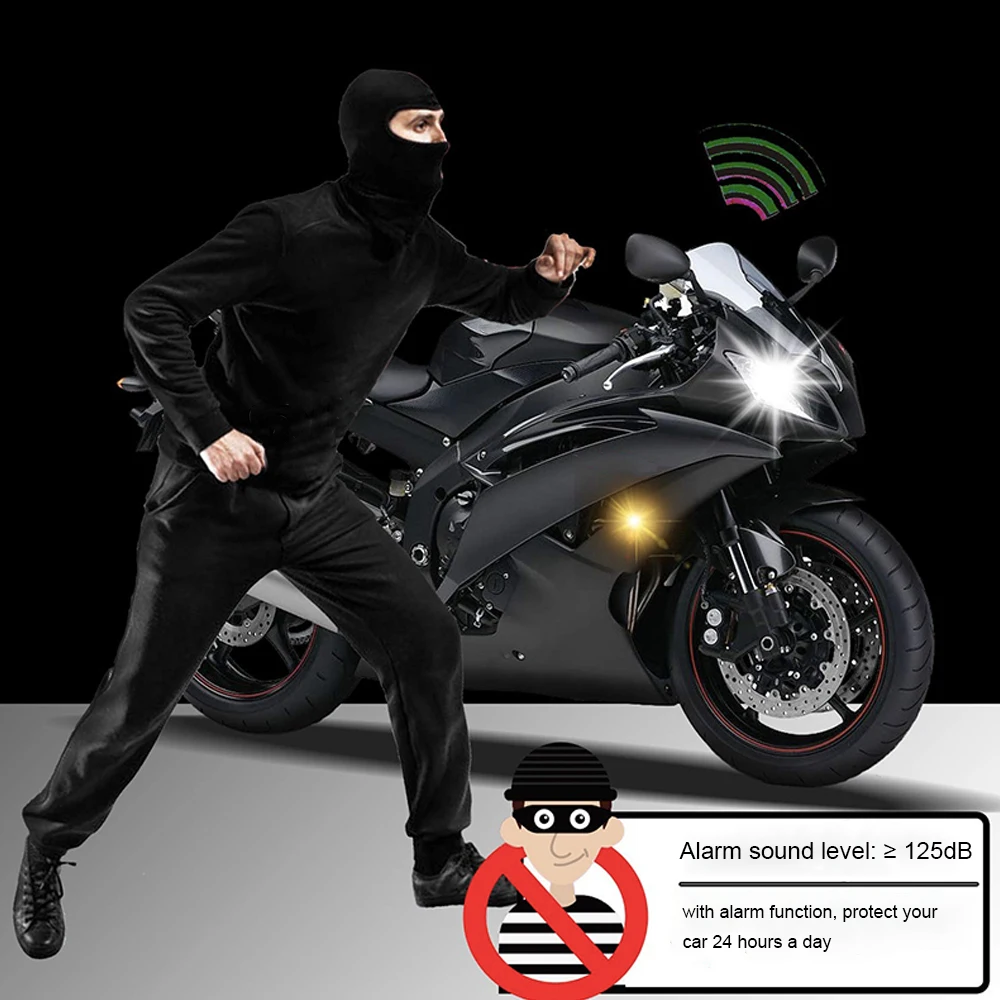 Motorcycle 125dB Universal Two-way Motorcycle Scooter Anti-theft Security Alarm System Engine Start Remote Control Key