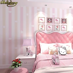 Pink stripe Wall Paper Geometric Wallpaper Children's room Flocking Bedroom Living Room TV Background Wall papel de parede Roll