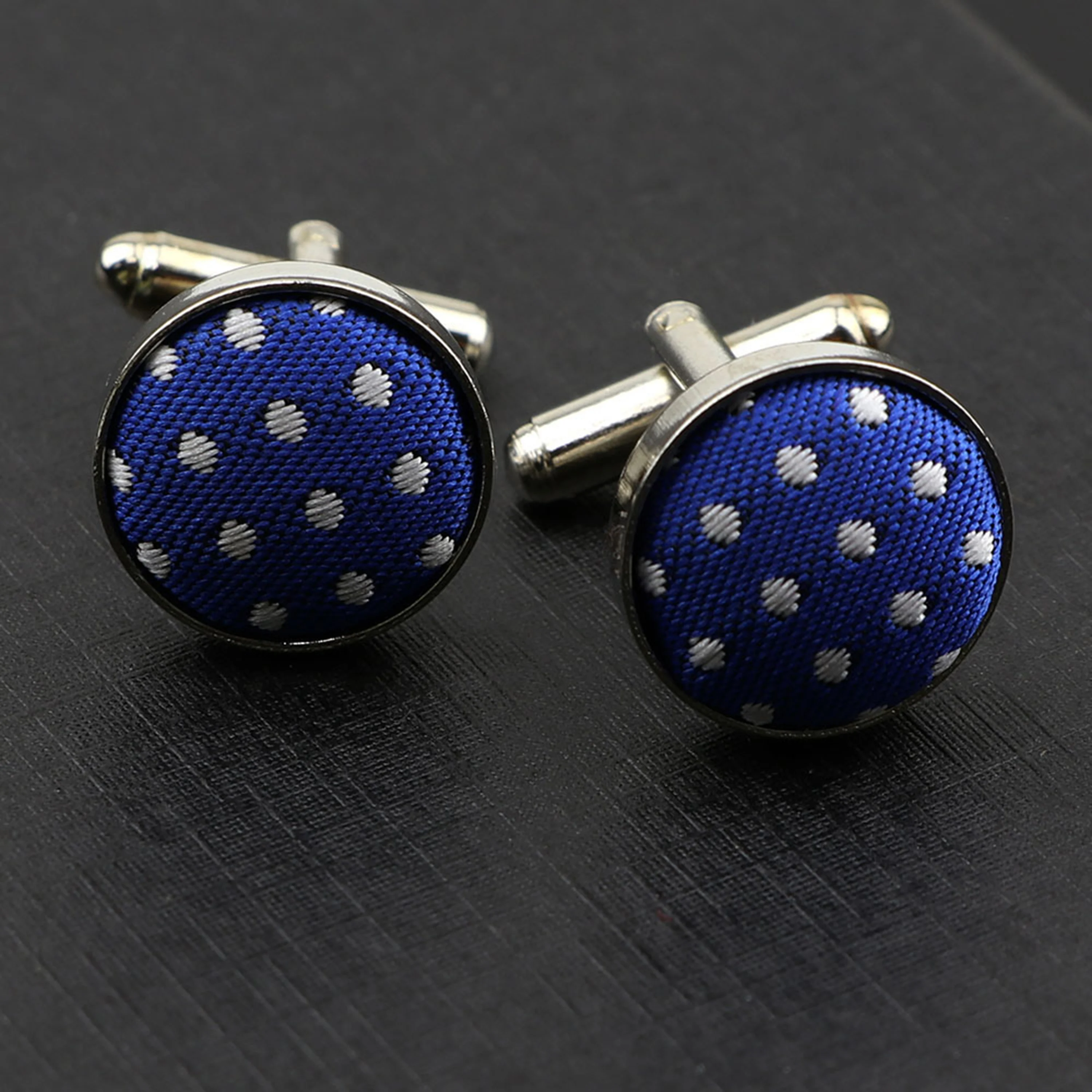 Luxury Mens Fashion Shirt Cufflinks Round Braided Jewelry For Business Wedding Party Dot Solid Polyester Stripe Cuff Link Gift