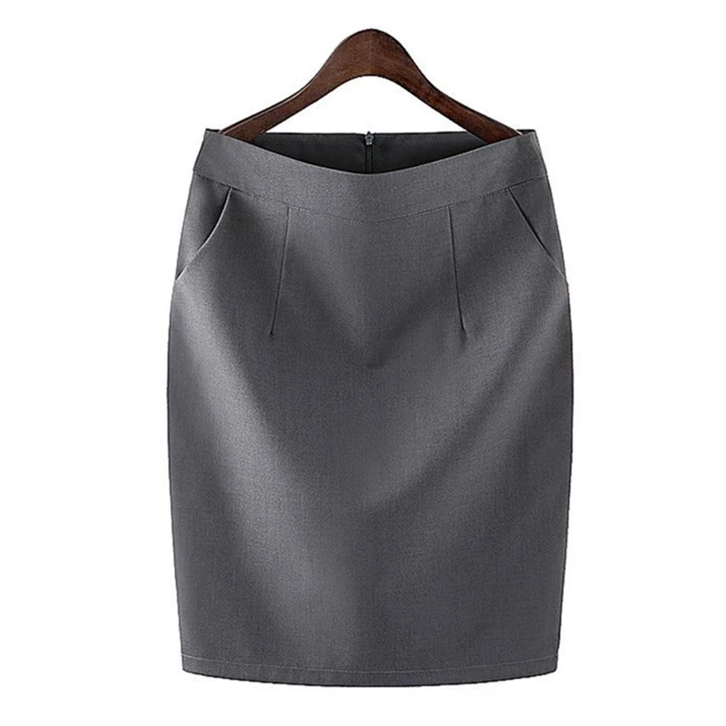 Mit Taschen Arbeit Tragen Hohe Taille Plus Größe Mini Formale Röcke Frauen Büro Dame Bodycon Vintage Schwarz Bleistift Rock c49