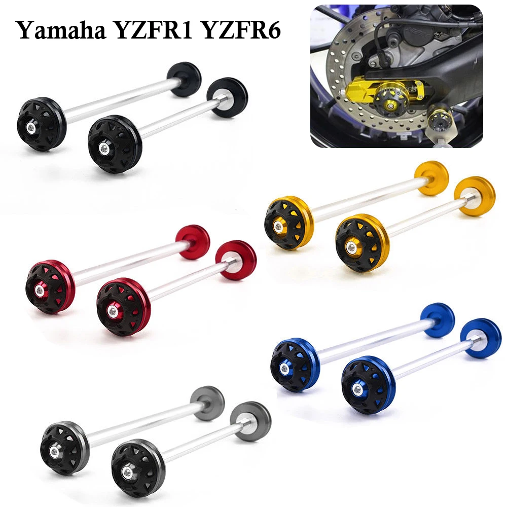 

Front & Rear Motorcycle Wheel Axle Fork Sliders Cap Crash Protector for Yamaha YZF R1 R6 YZF-R1 YZFR6 2004-2016 2013 2014 2015