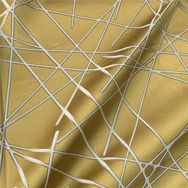 

Contemporary Jacquard Woven Geometric Abstract Lines Garments Cloth Sofa Curtain Upholstery Fabric 280cm 1 Meter Pack