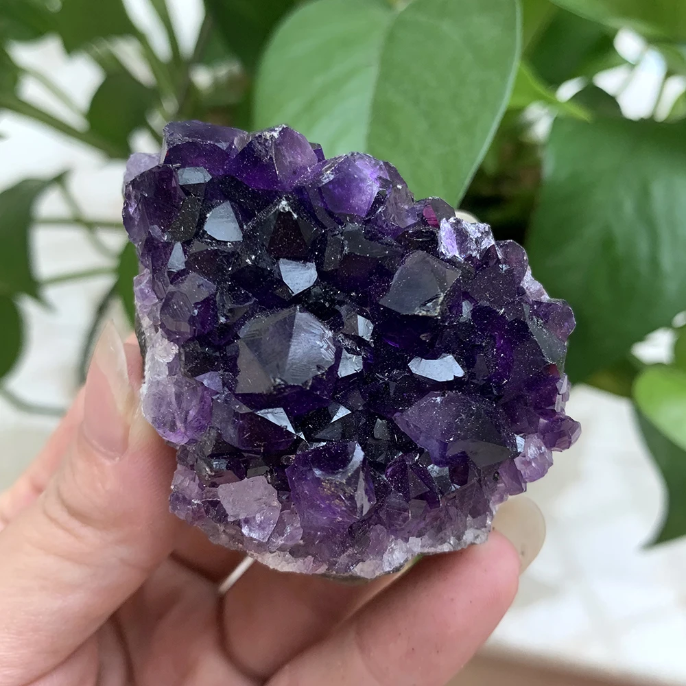 100-120g  High quality Natural stone deep Amethyst Quartz Crystal Cluster Specimen Healing