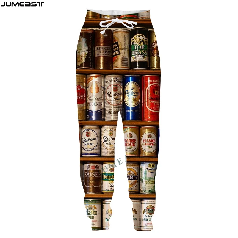 Jumeast Brand Men Women 3D Beer Beverage Can Oversized Streetwear  Casual Long Pants Sweatpants Fashion Spring Autumn Trousers