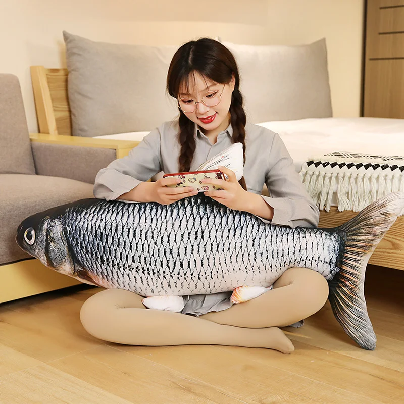 30-80 cm 3D Simulation Gold Fisch Plüsch Spielzeug Gefüllte Weiche Tier Karpfen Plüsch Kissen Kreative Sofa Kissen Kissen geschenk – Detail 8