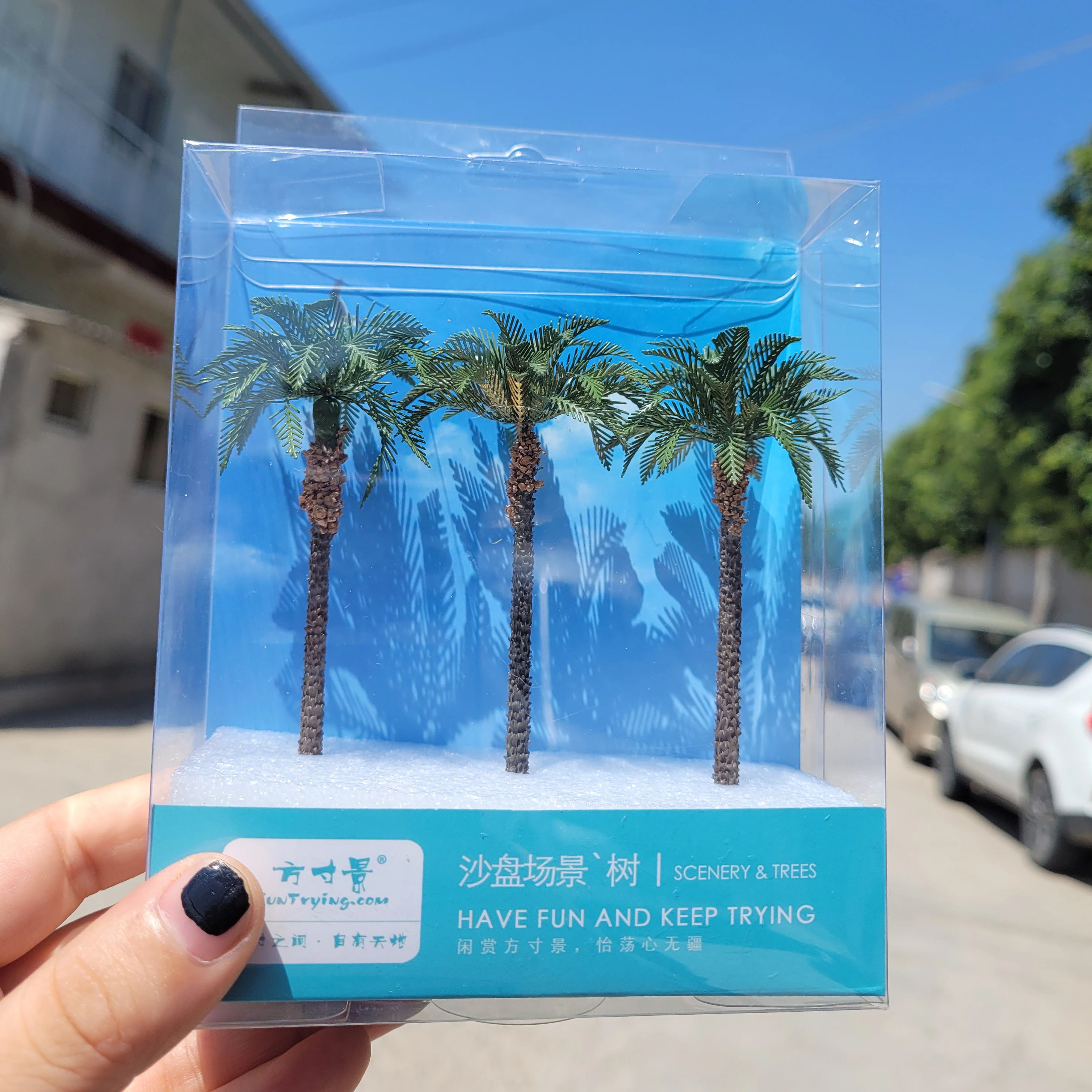 3pcs Brass Etched Model Palm trees 3.94\