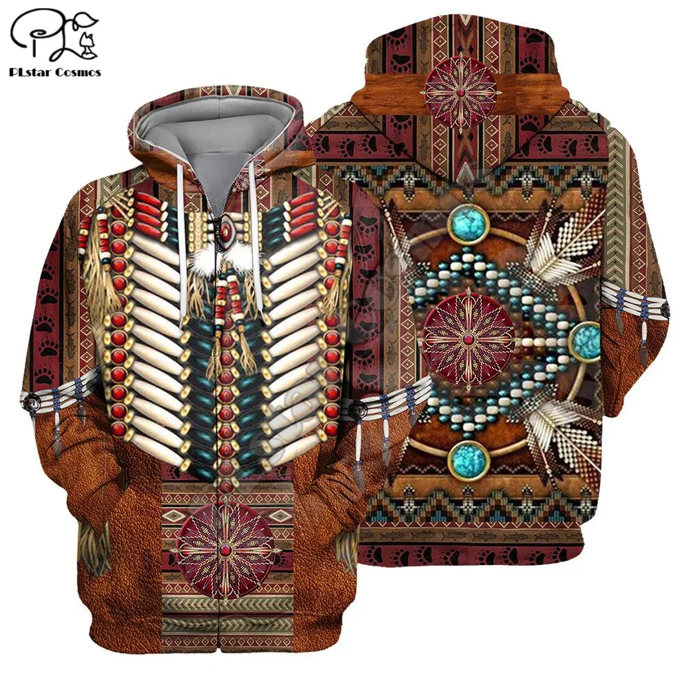 PLstar Cosmos Aboriginal Native Style Symbols 3D Printed Hoodies Sweatshirts Zip Hooded For Men/Women Casual Streetwear N18