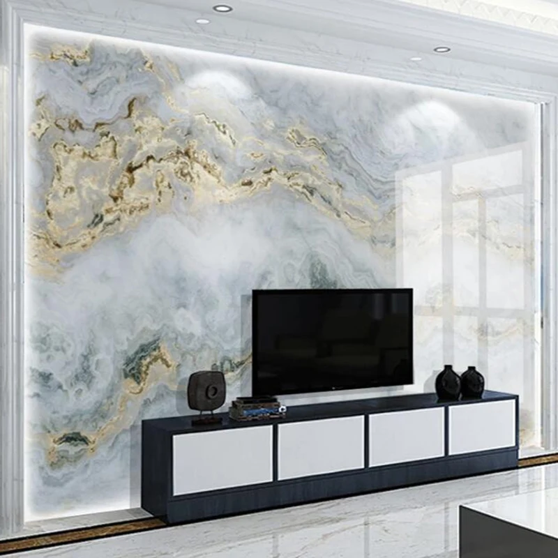 Custom 3D Photo Mural Wallpaper Modern Marble Pattern Living Room TV Background Wall Painting Papel De Parede Home Décor Tapety