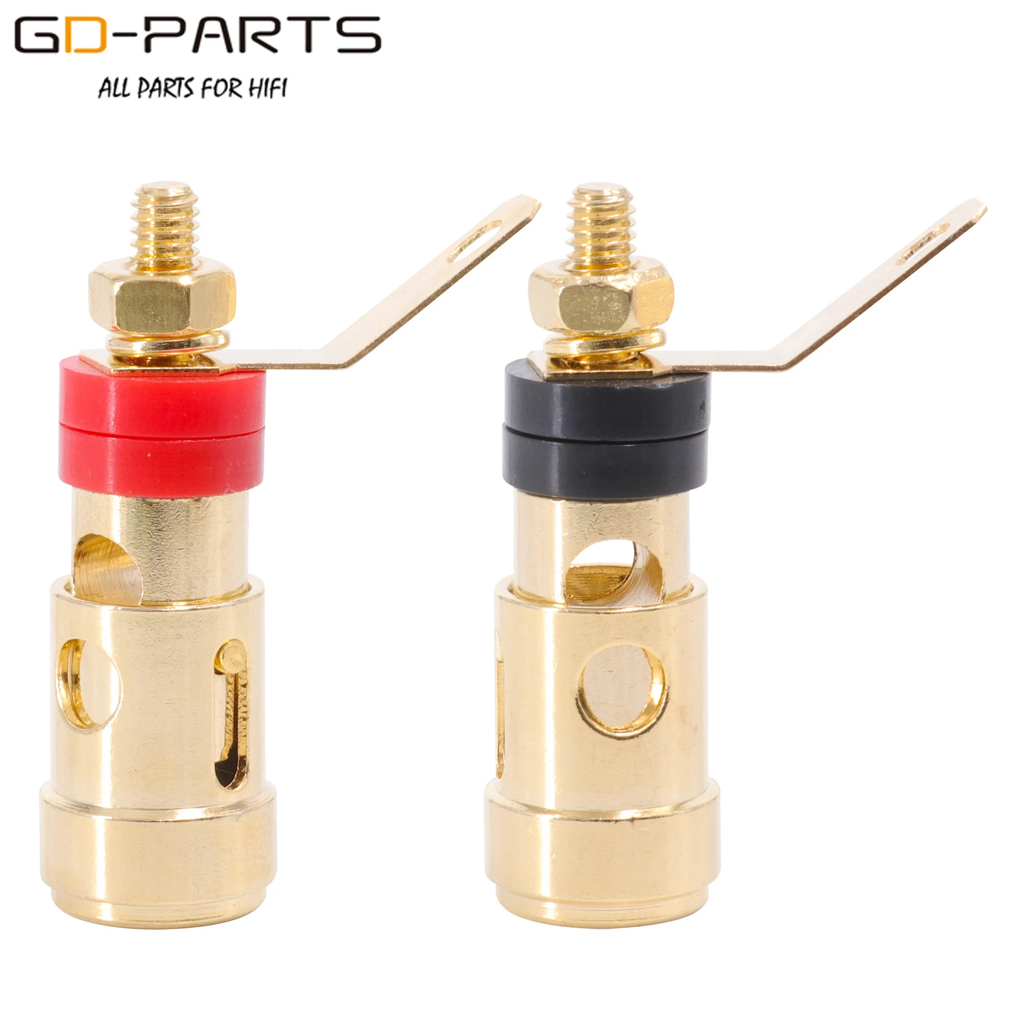 

Gold plated Brass Speaker AMP Binding Post Spring Loaded Press Clip Terminal Connectors For Hifi Audio Amplifier Subwoofer 1PC