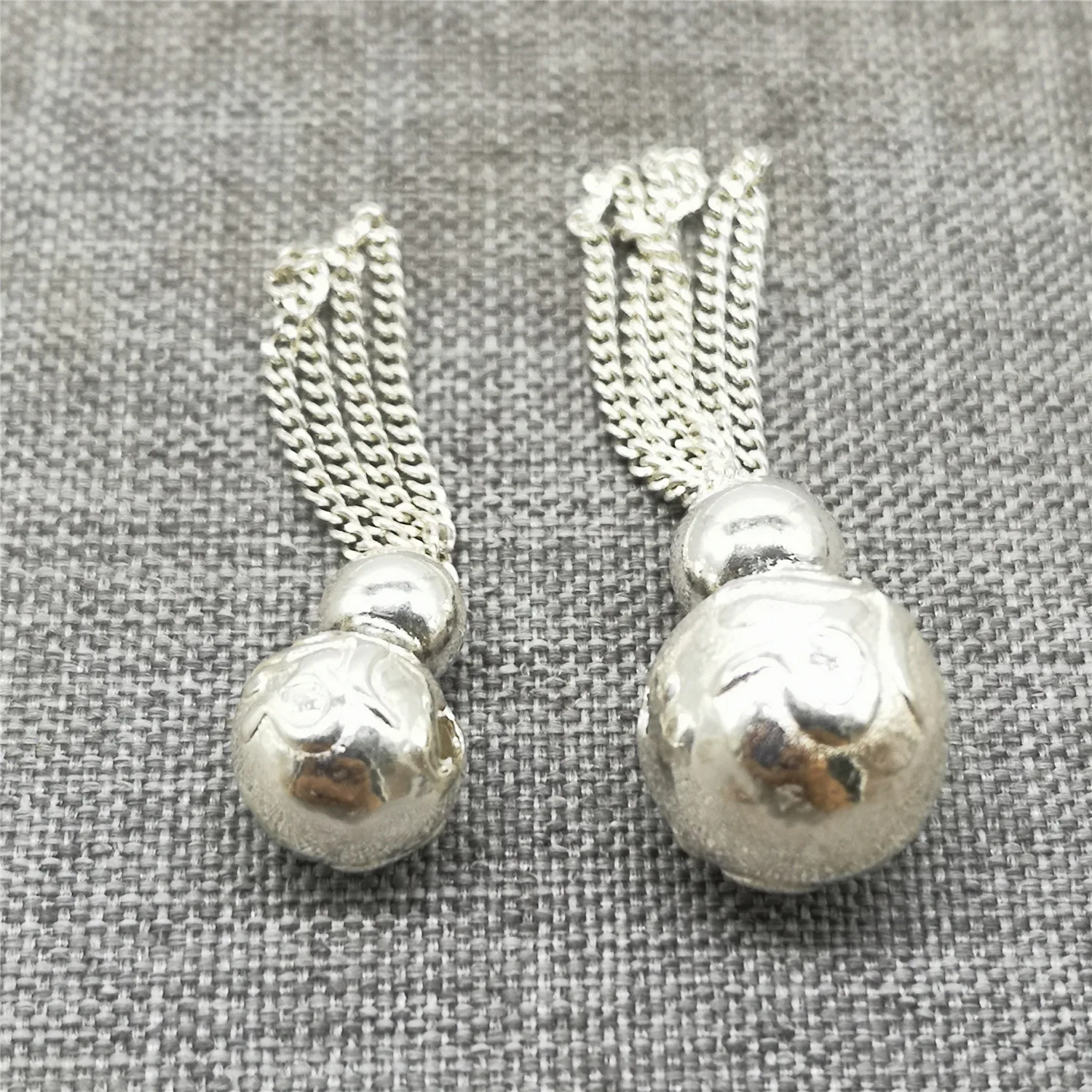 925 Sterling Silver Om Tassel Charm w/ Gourd Shape for Necklace Bracelet